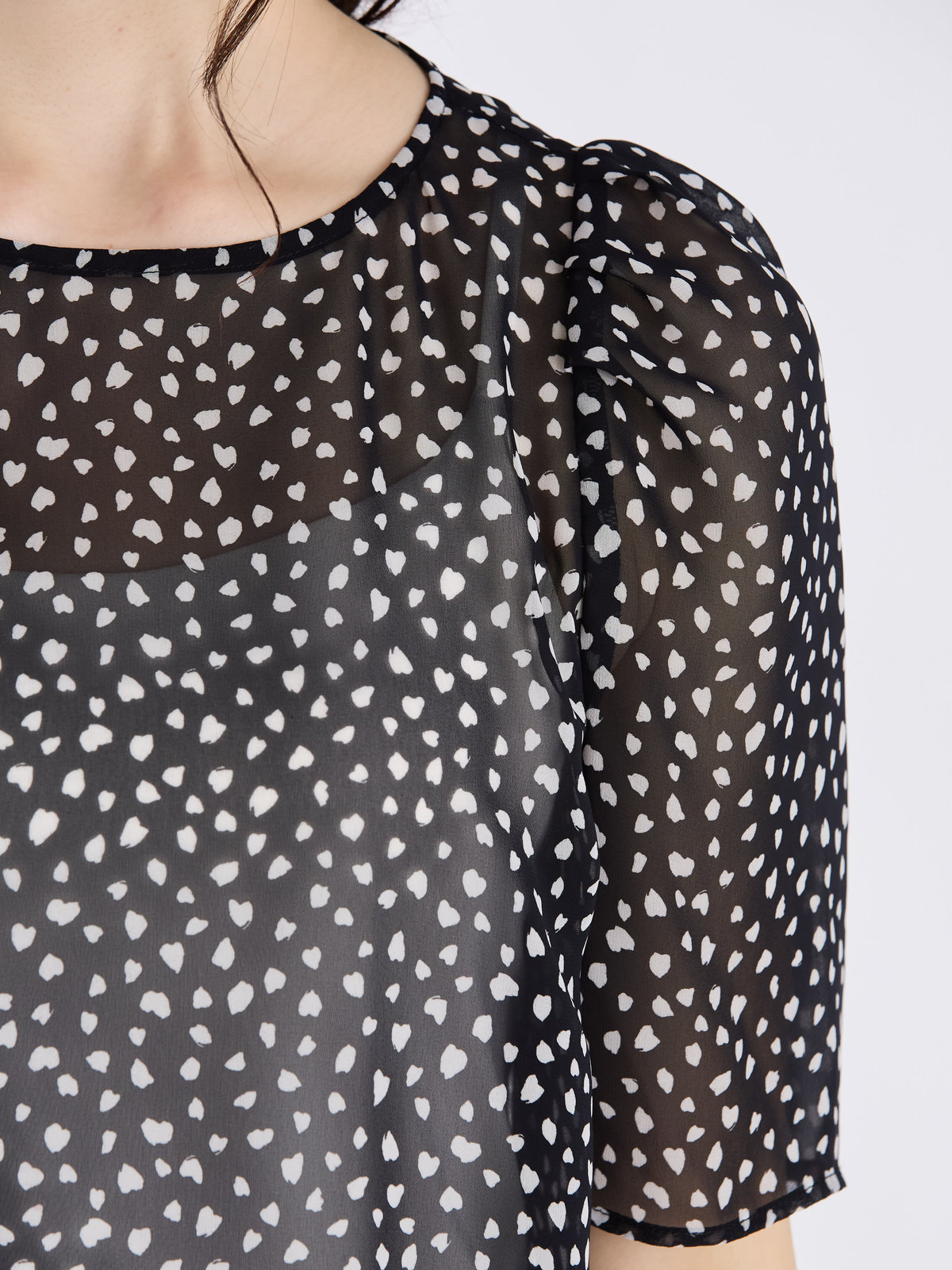 To b. by agnès b. 【Outlet】ドットブラウス ブラック