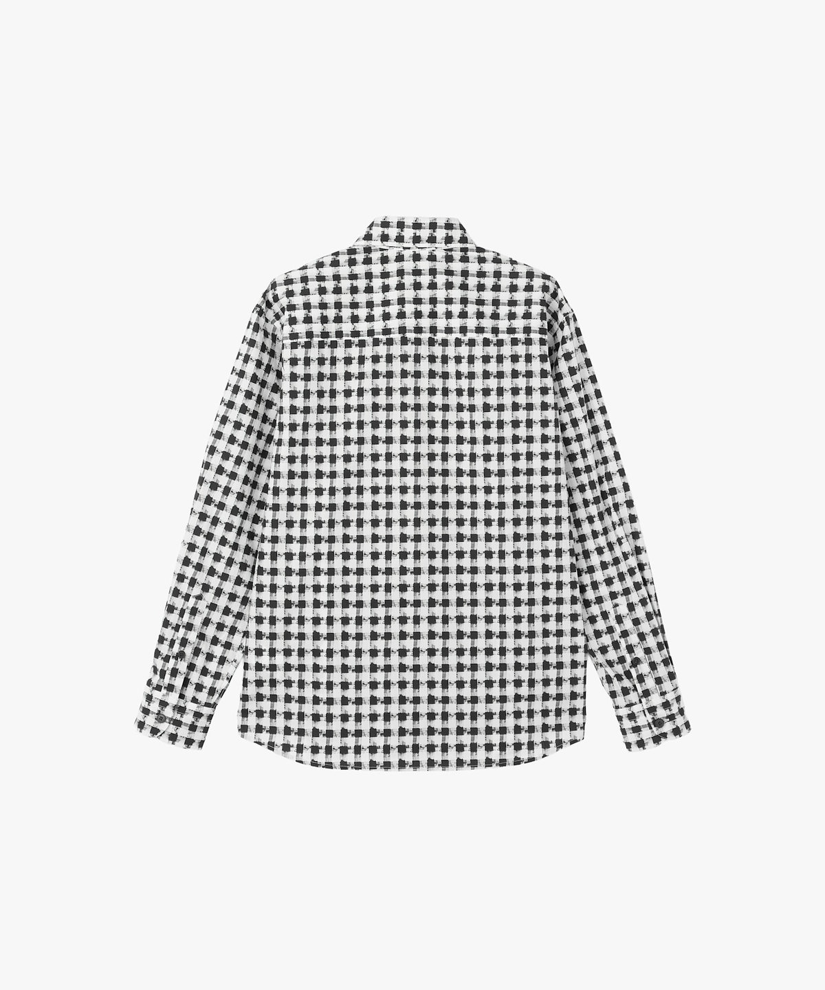 HOMME メンズ メンズ チェックプリント コットン 長袖 シャツ "Andy" ブラック
