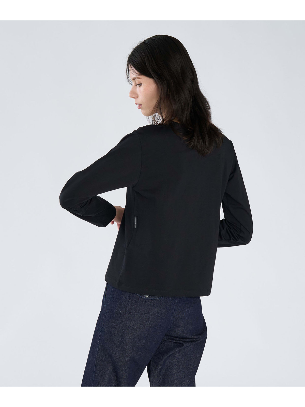 FEMME ウィメンズ フォトプリント コットン 長袖 Tシャツ ”Lil Cool” ブラック
