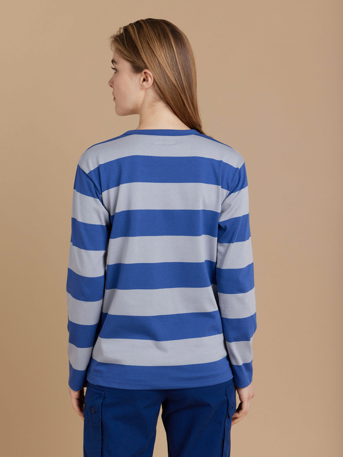 FEMME ウィメンズ 【Outlet】J019 TS ボーダー ロングスリーブTシャツ ブルー×グレー