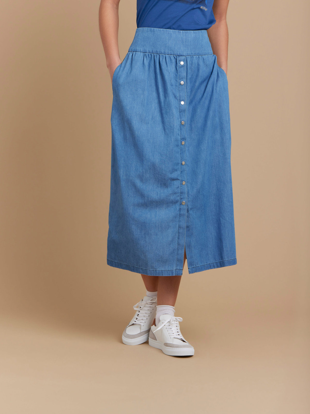 FEMME ウィメンズ 【Outlet】【セットアップ対応商品】TN45 JUPE プレッションスカート ブルー