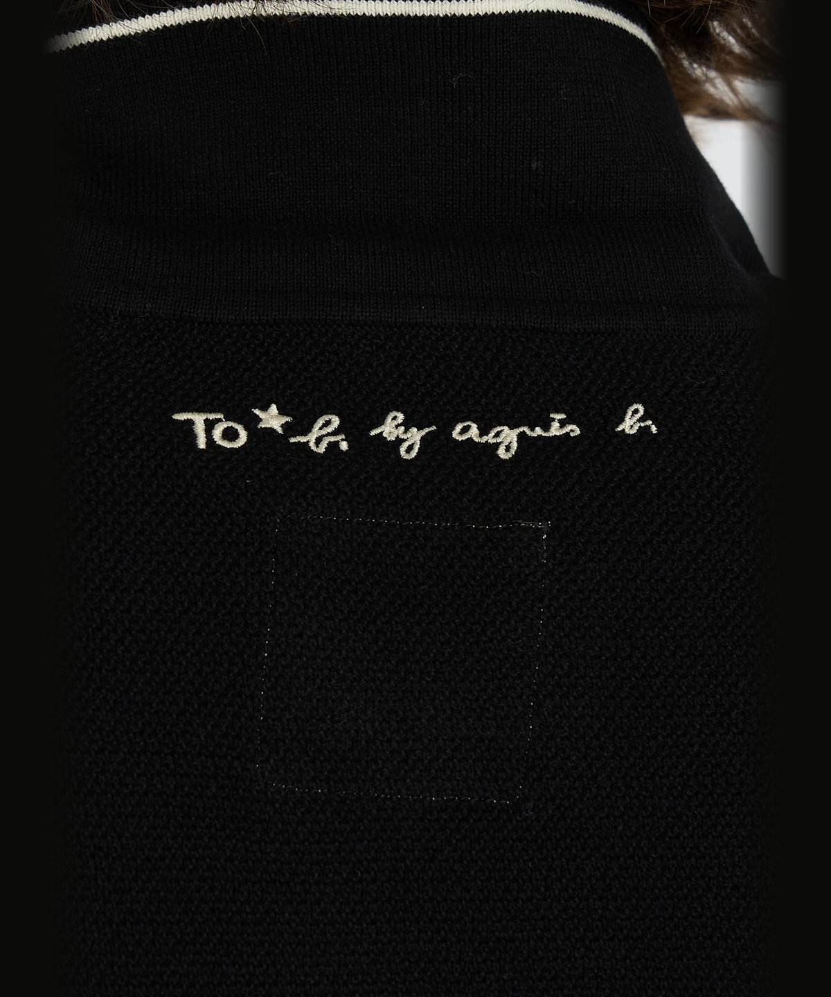 To b. by agnès b. To b. by agnes b.× green label relaxing ロゴ刺繍 コットン ニットポロ ブラック