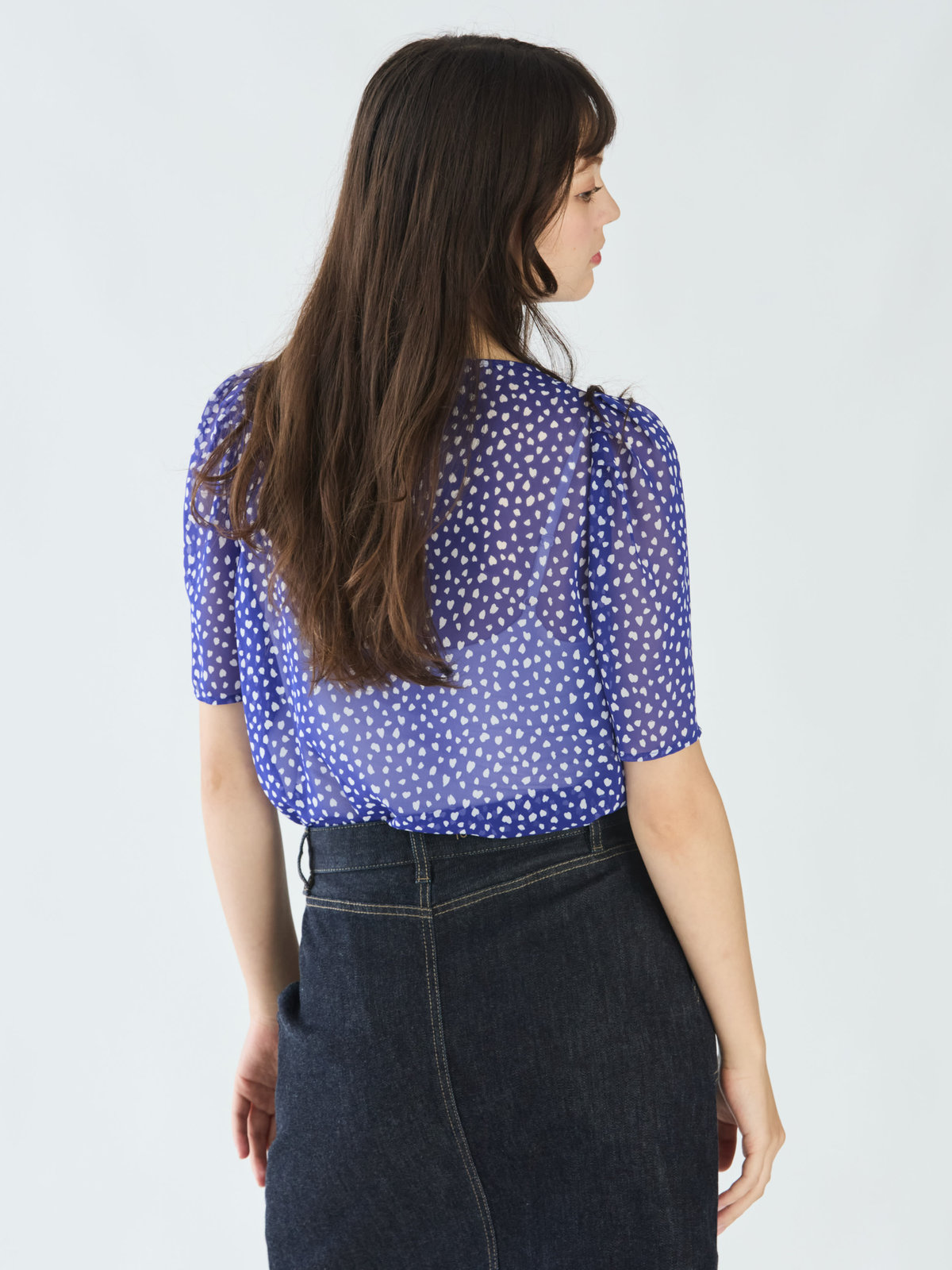 To b. by agnès b. 【Outlet】ドットパンツブラウス ブルー