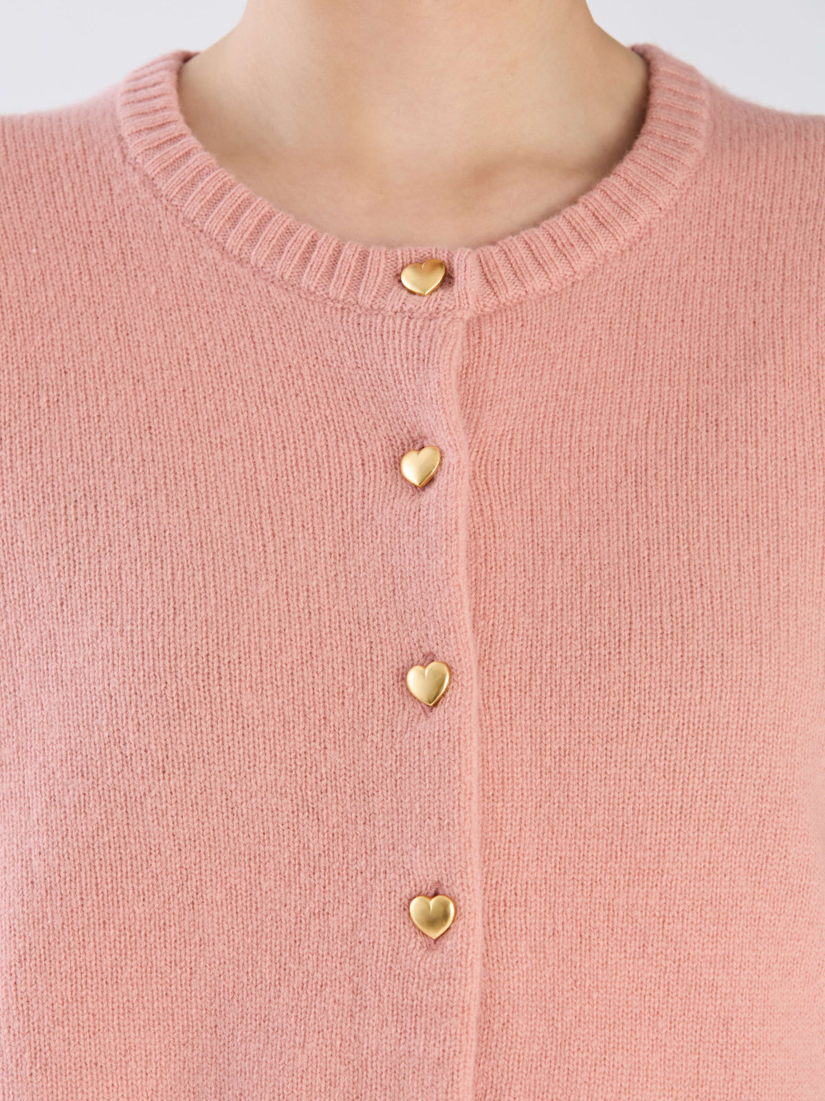 To b. by agnès b. 【Outlet】ウール ボリュームスリーブ ラブリー カーディガン ピンク