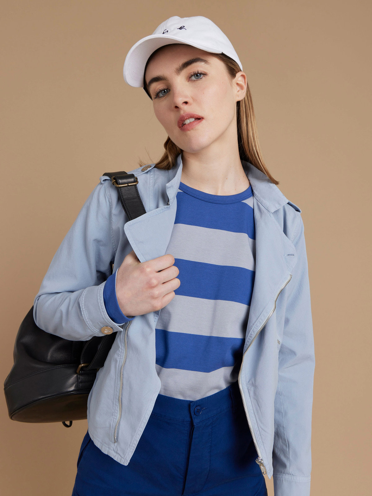 FEMME ウィメンズ 【Outlet】J019 TS ボーダー ロングスリーブTシャツ ブルー×グレー