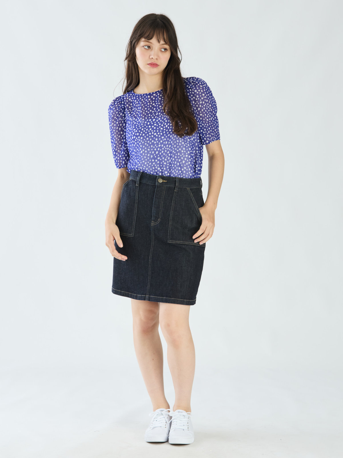 To b. by agnès b. 【Outlet】ドットパンツブラウス ブルー