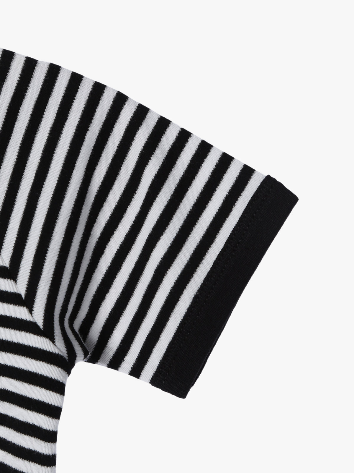 ENFANT ベビー ベビー 細ボーダー コットン 半袖 コンビネゾン ブラック