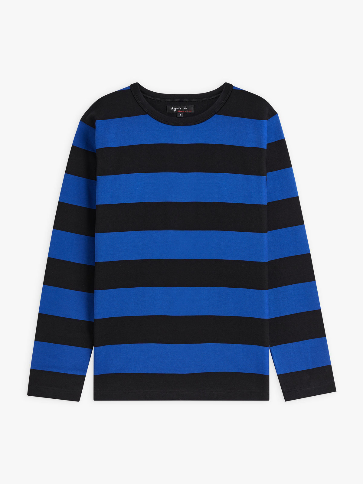 FEMME ウィメンズ 【Outlet】太ボーダー コットン 長袖Tシャツ "Cool" ブルー×ブラック