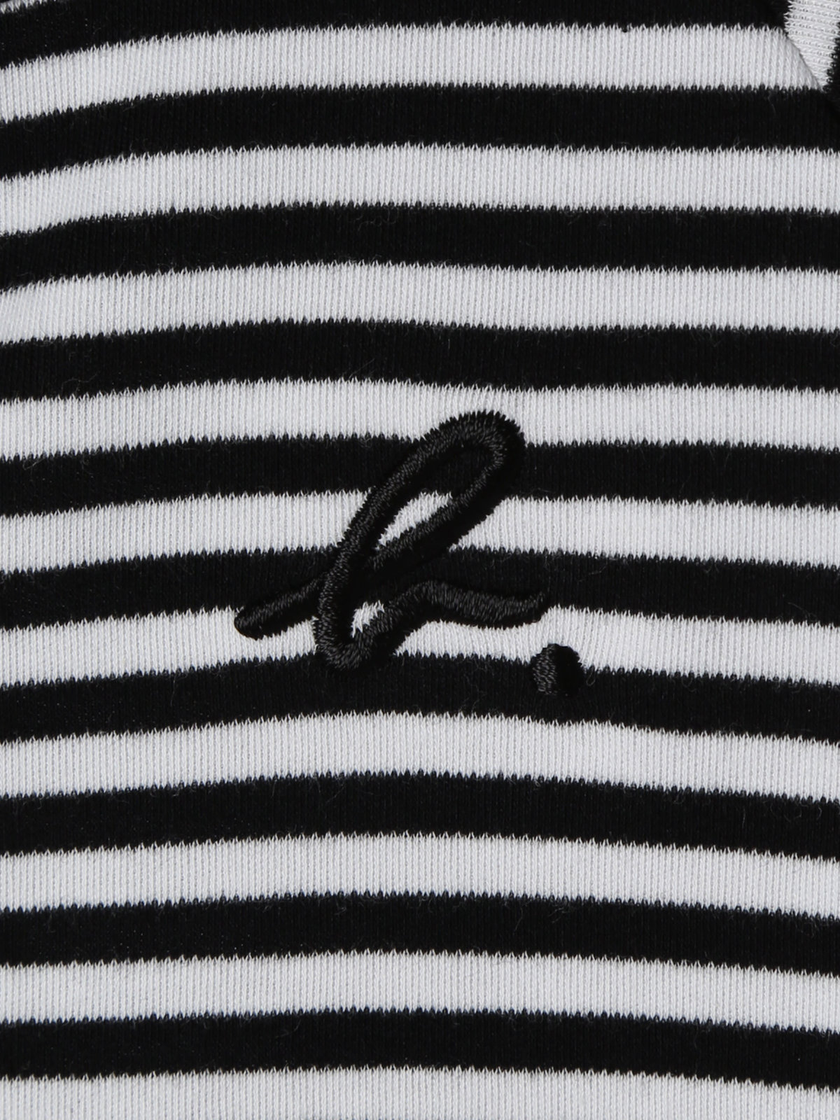 ENFANT ベビー ベビー 細ボーダー コットン 半袖 コンビネゾン ブラック