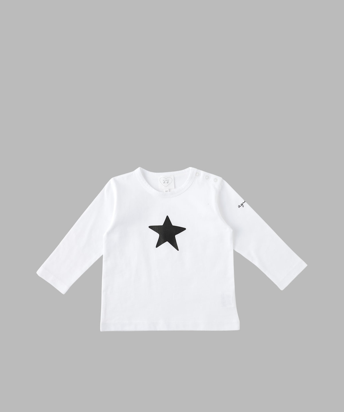 ENFANT ベビー ベビー アイコニック コットン 長袖 Tシャツ "Etoile" ホワイト