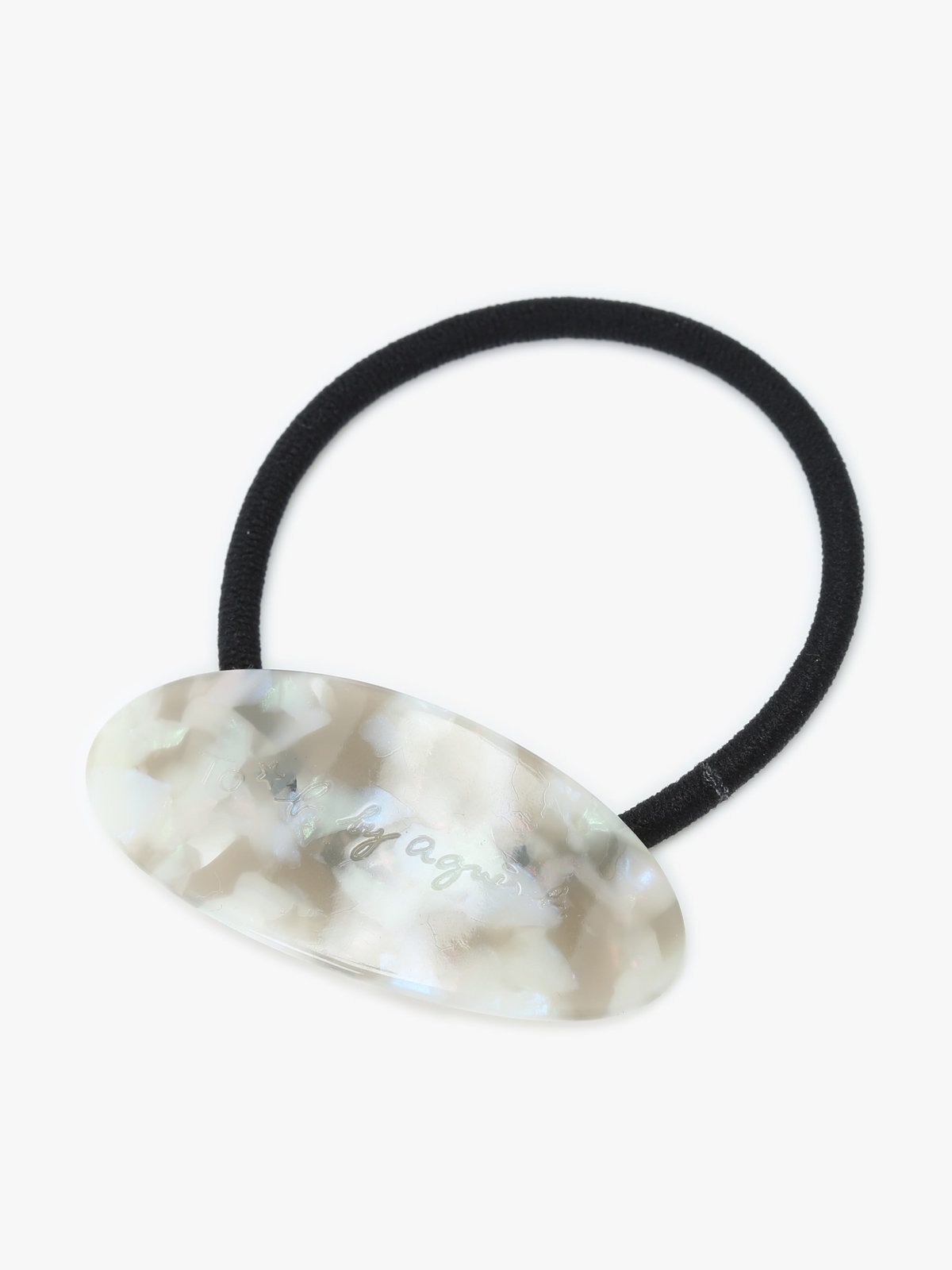 To b. by agnès b. 【Outlet】カラー ロゴ ヘアタイ ホワイト