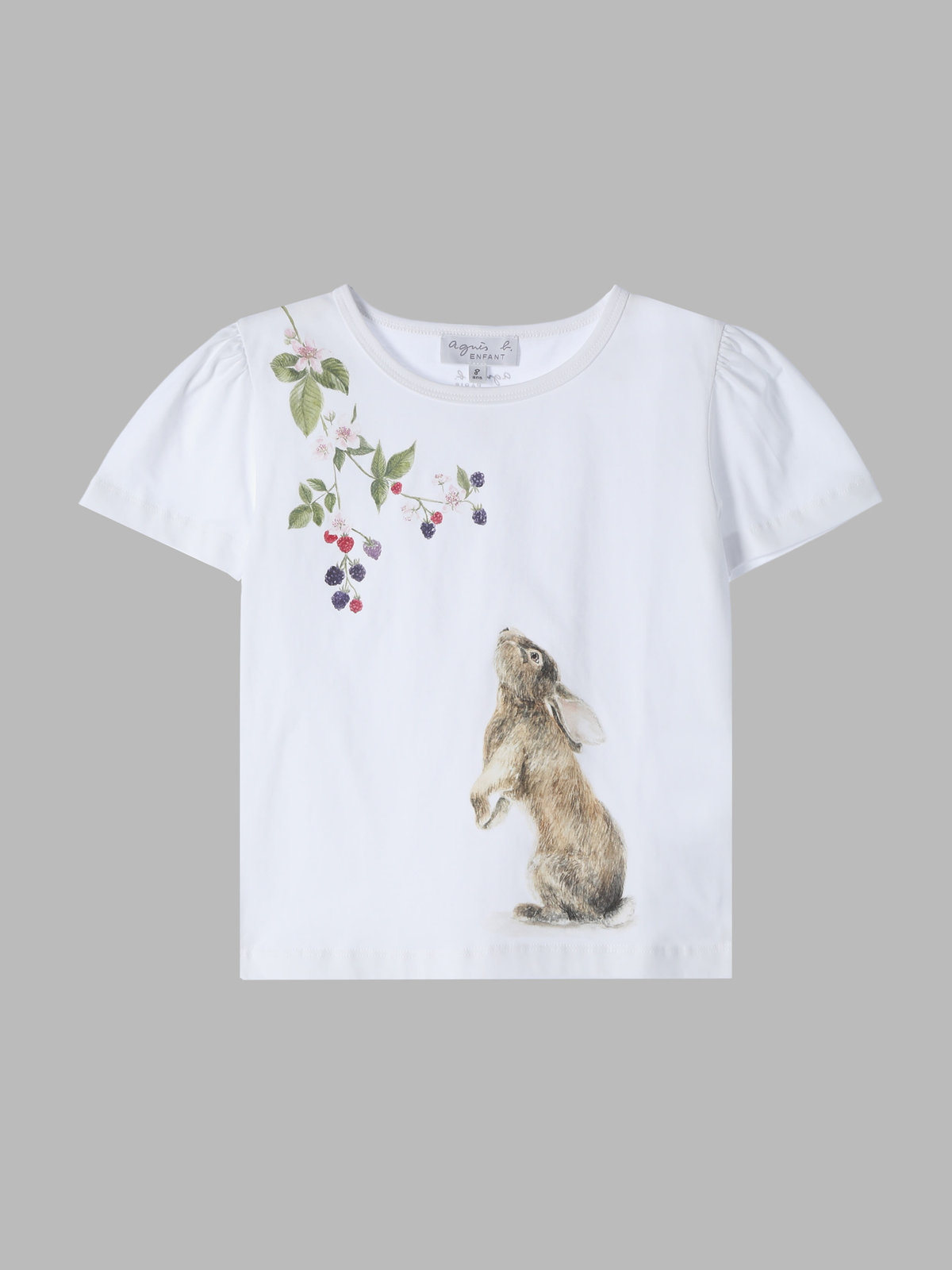 ENFANT ガールズ キッズ プリント 半袖 アーティスト Tシャツ "MAZASI" ホワイト