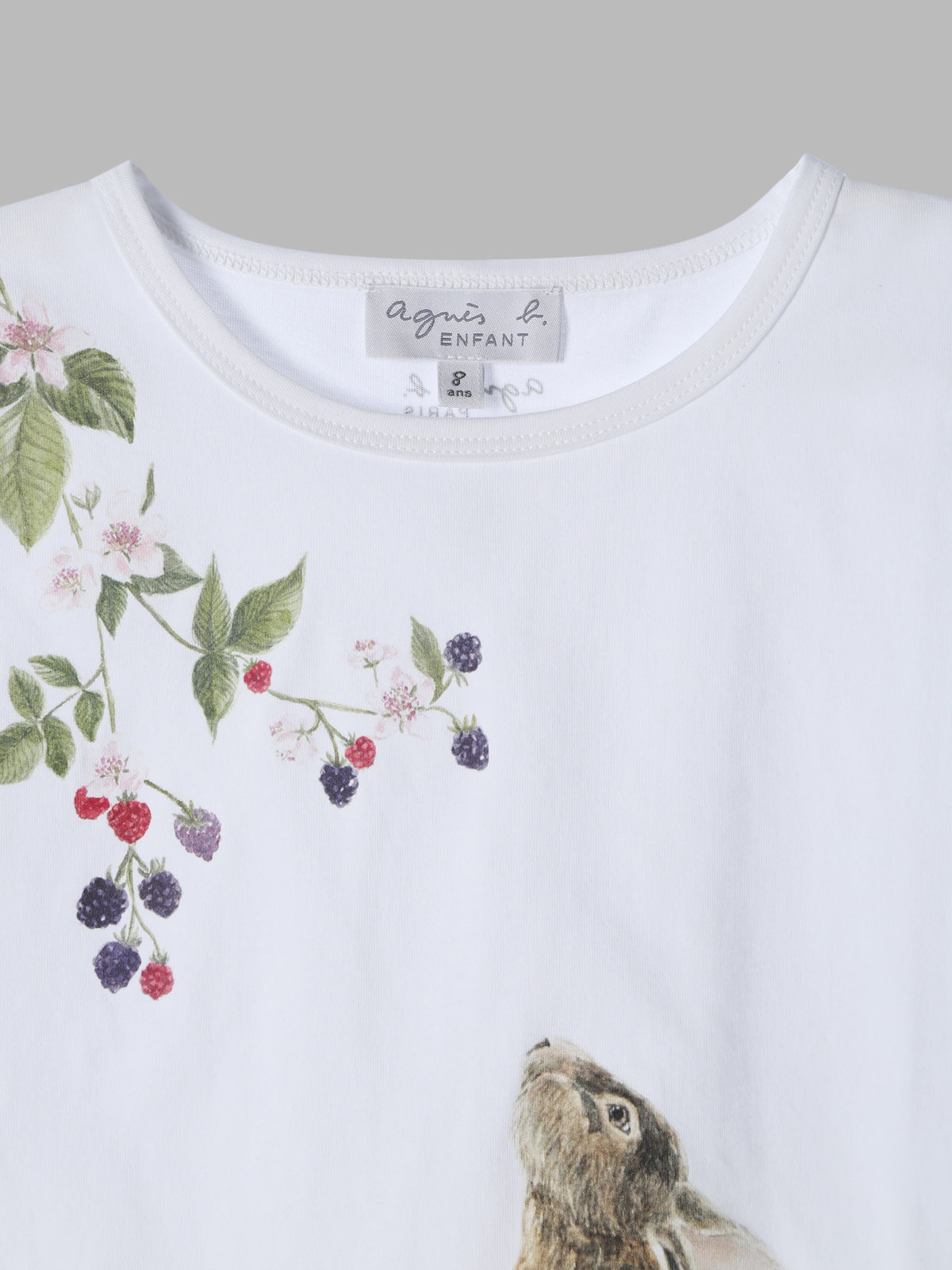 ENFANT ガールズ キッズ プリント 半袖 アーティスト Tシャツ "MAZASI" ホワイト