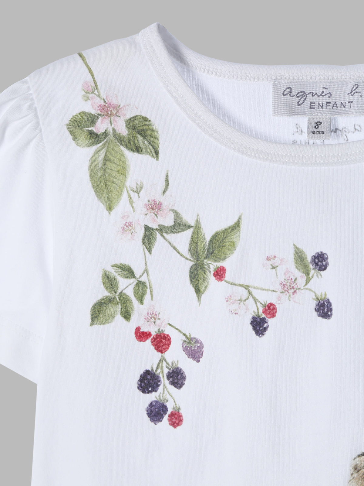 ENFANT ガールズ キッズ プリント 半袖 アーティスト Tシャツ "MAZASI" ホワイト