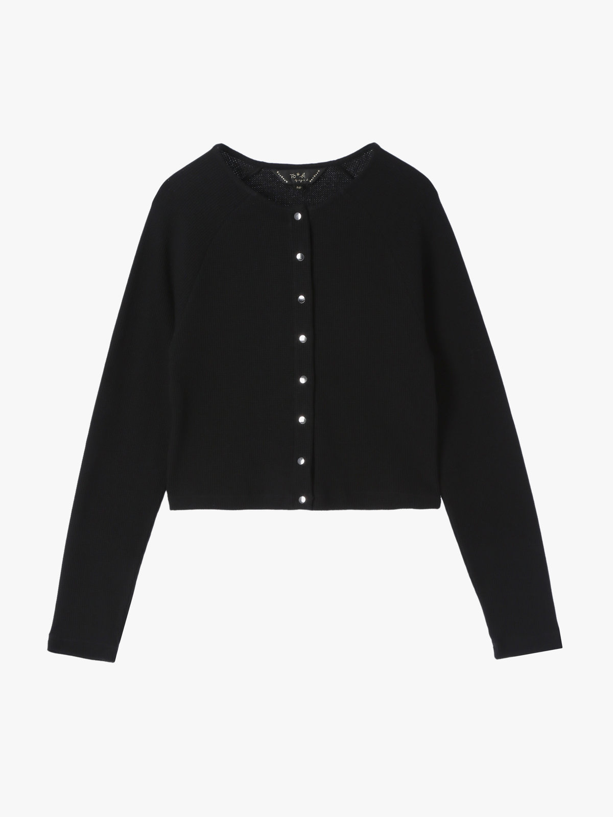 To b. by agnès b. 【Outlet】ワッフル コンパクト ロングスリーブ カーディガン ブラック