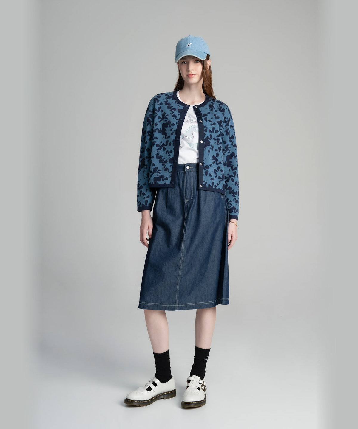 HOMME メンズ SPORT b. デニム ディノ キャップ ブルー系その他