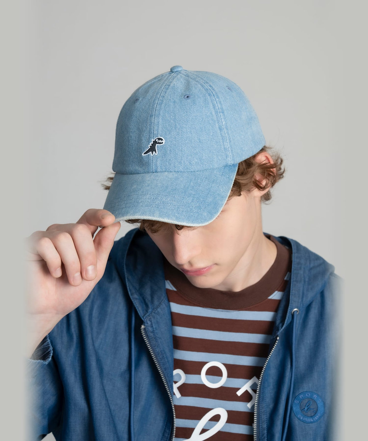HOMME メンズ SPORT b. デニム ディノ キャップ ブルー系その他
