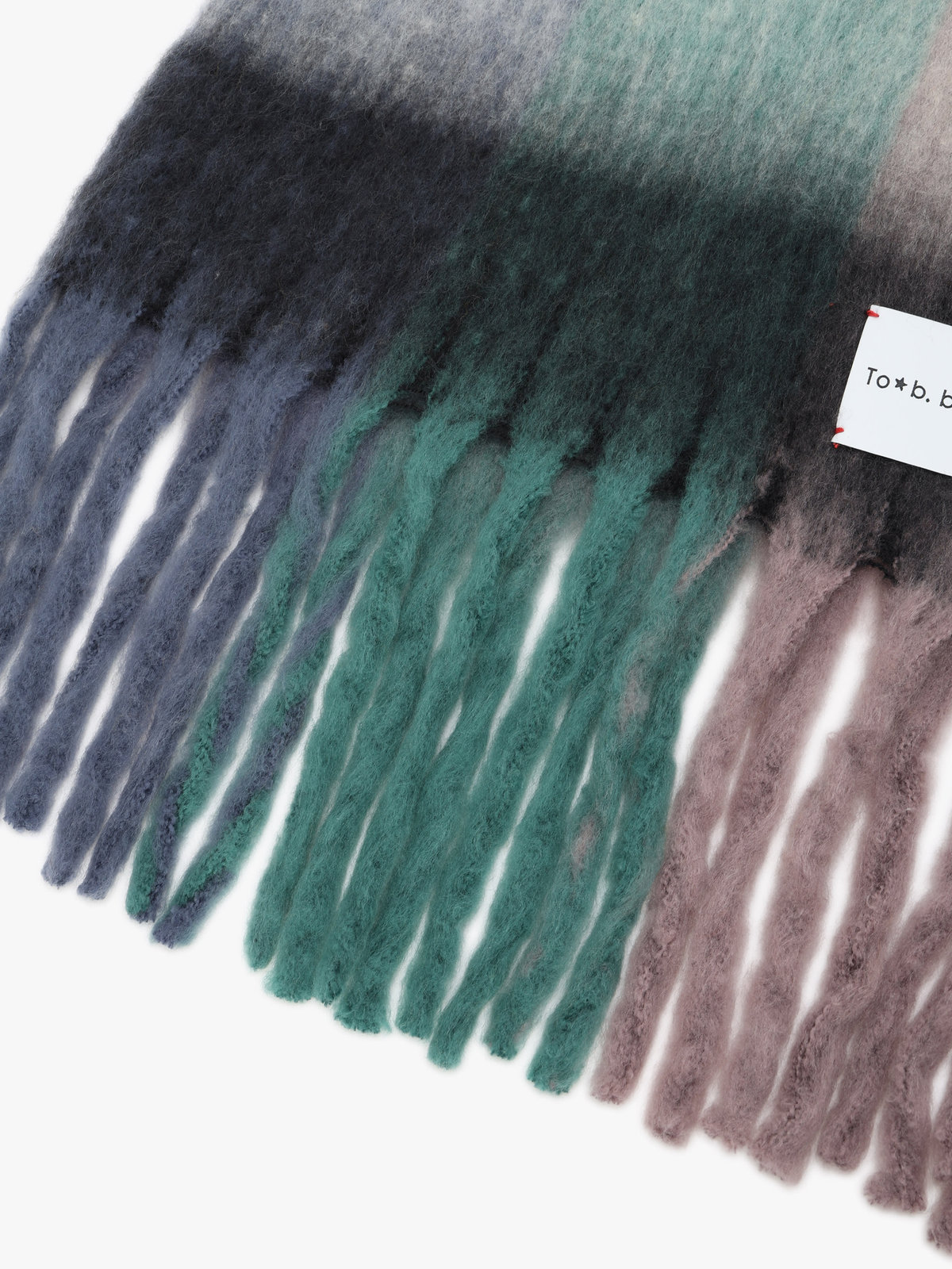 To b. by agnès b. ブロックチェック マフラー グリーン