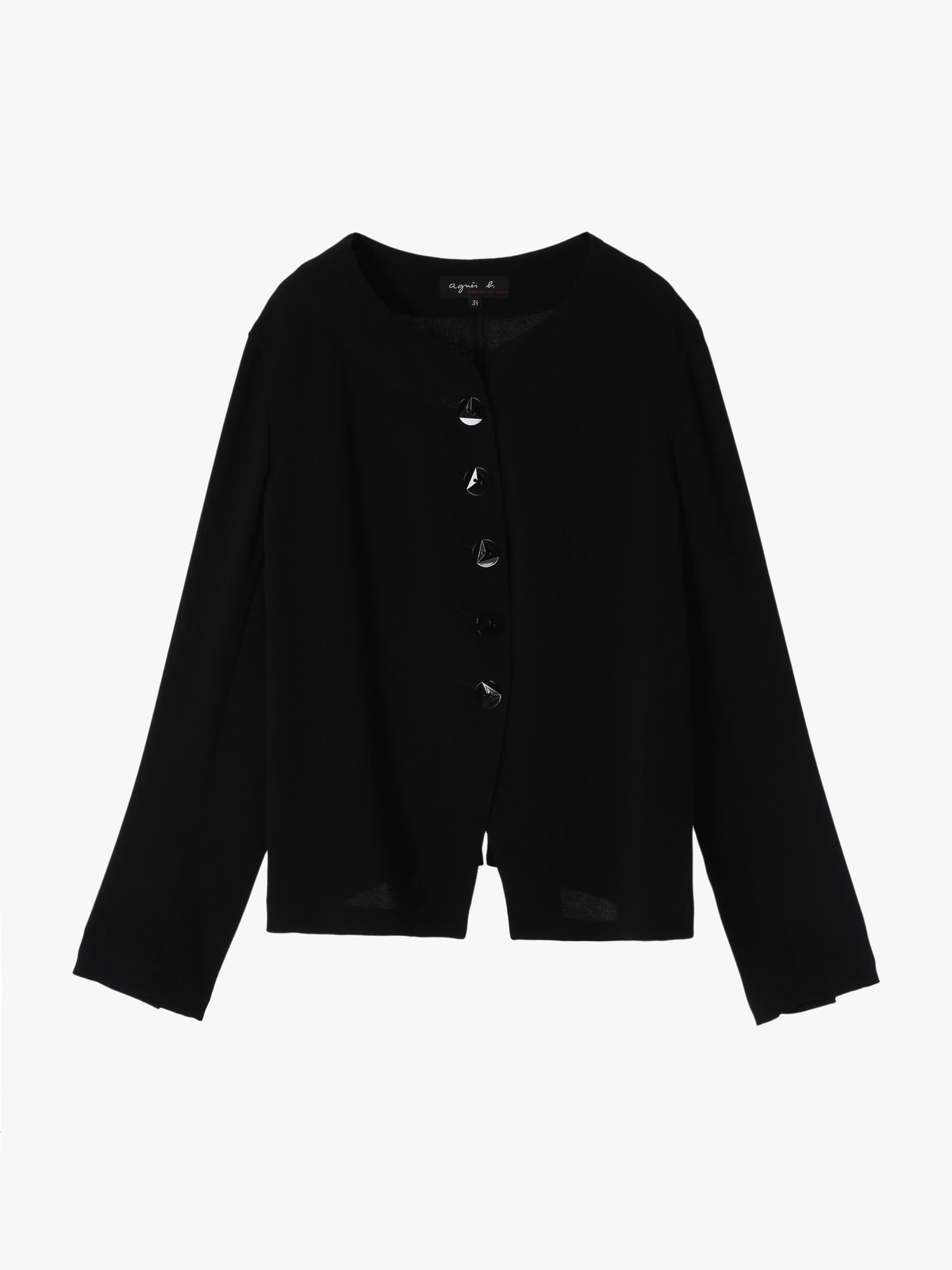 FEMME ウィメンズ ブラック トリアセテート Vネック クレープ シャツジャケット ブラック