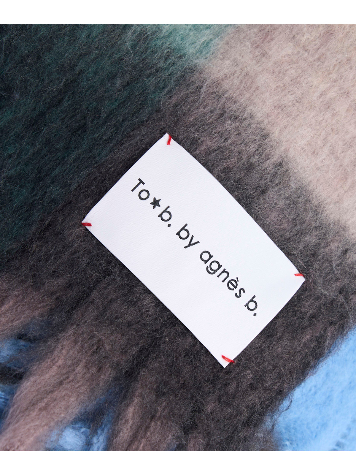 To b. by agnès b. ブロックチェック マフラー グリーン