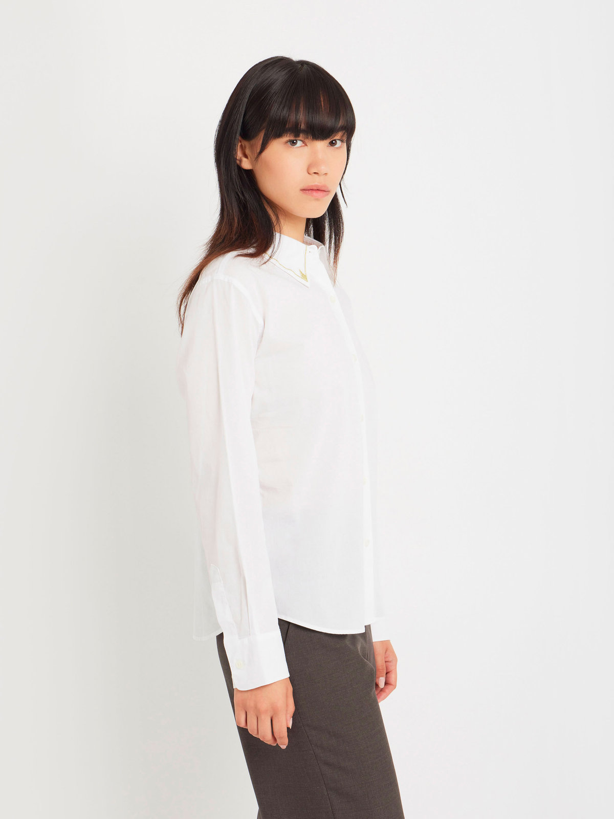 FEMME ウィメンズ コットン 長袖 ブラウス "Jasmine" ホワイト