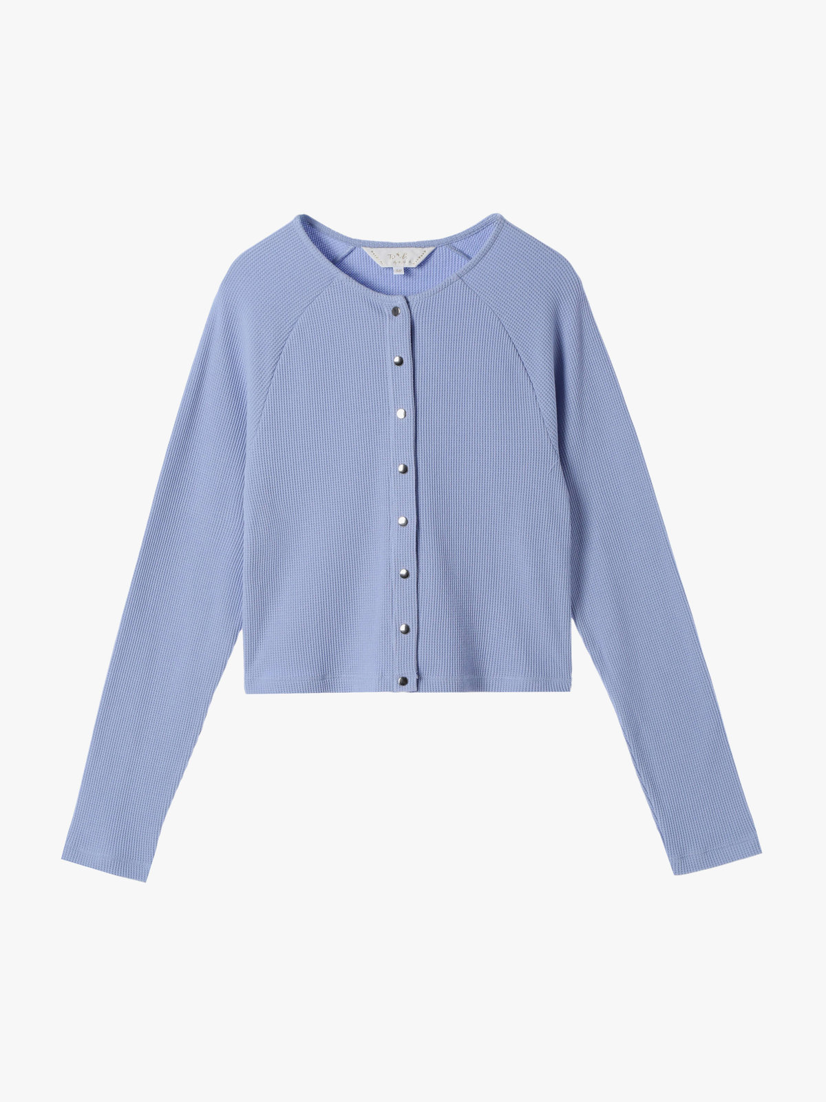 To b. by agnès b. 【Outlet】ワッフル コンパクト ロングスリーブ カーディガン ブルー