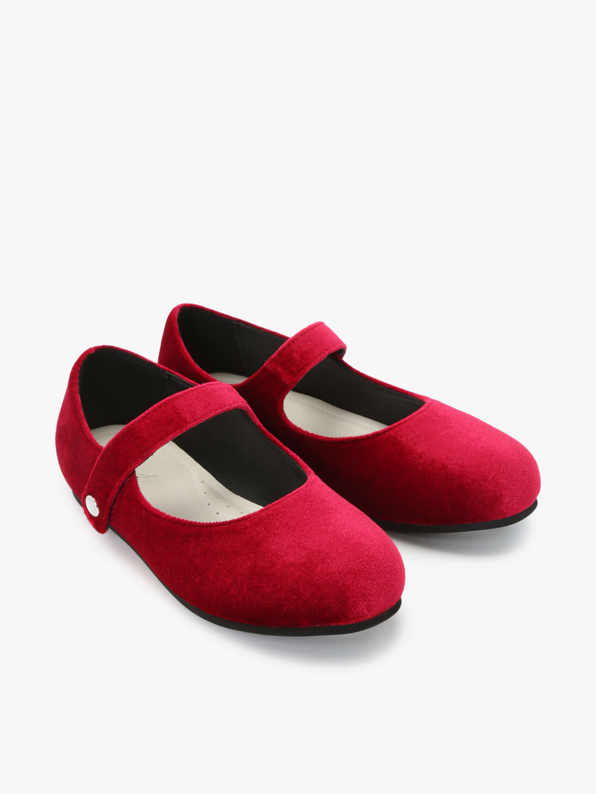 ENFANT ガールズ キッズ ベロア バレエシューズ ピンク