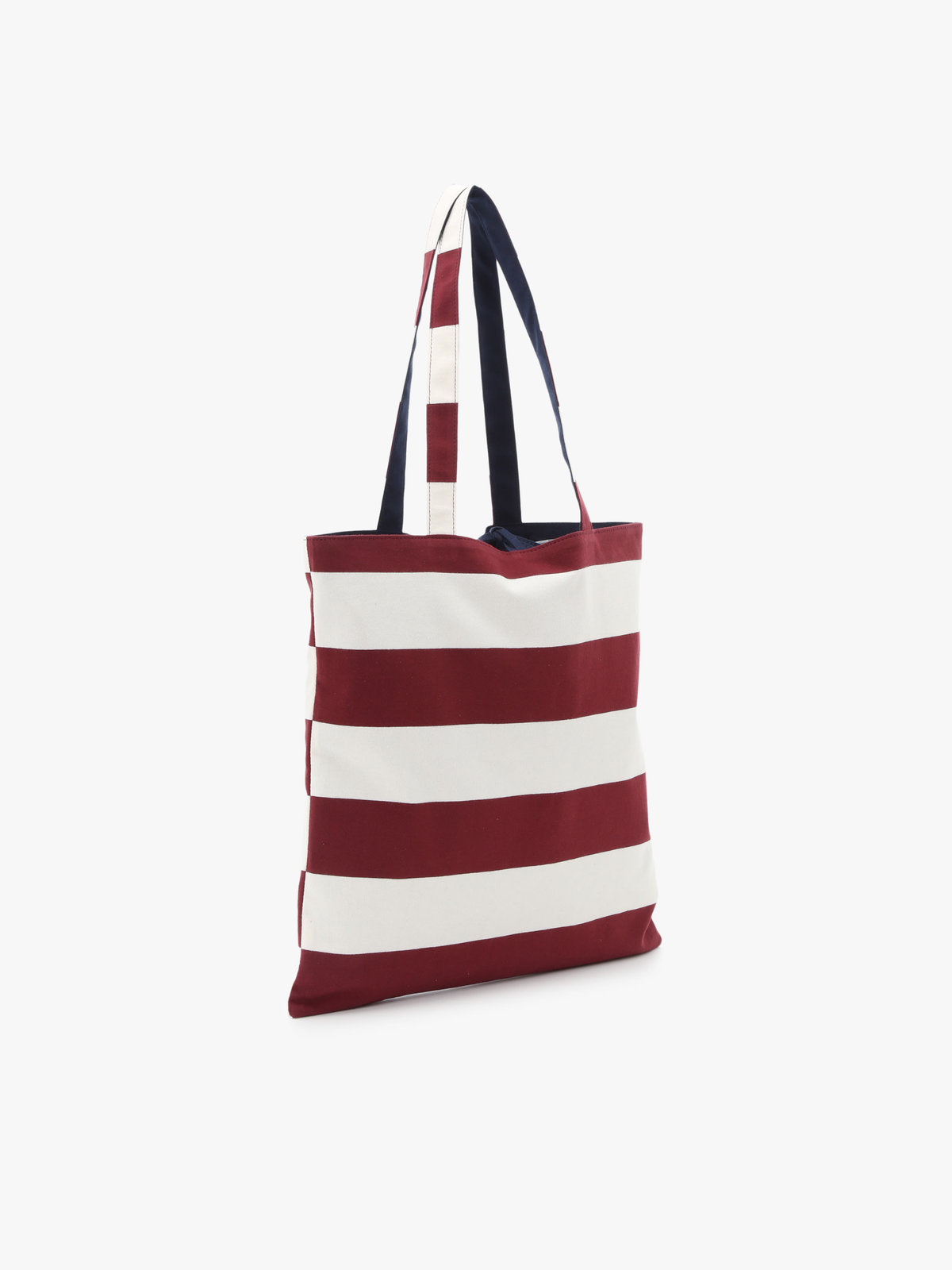 VOYAGE ウィメンズ バッグ＆ウォレット 細ボーダー コットン リバーシブル トートバッグ ZAS11-01 ボルドー