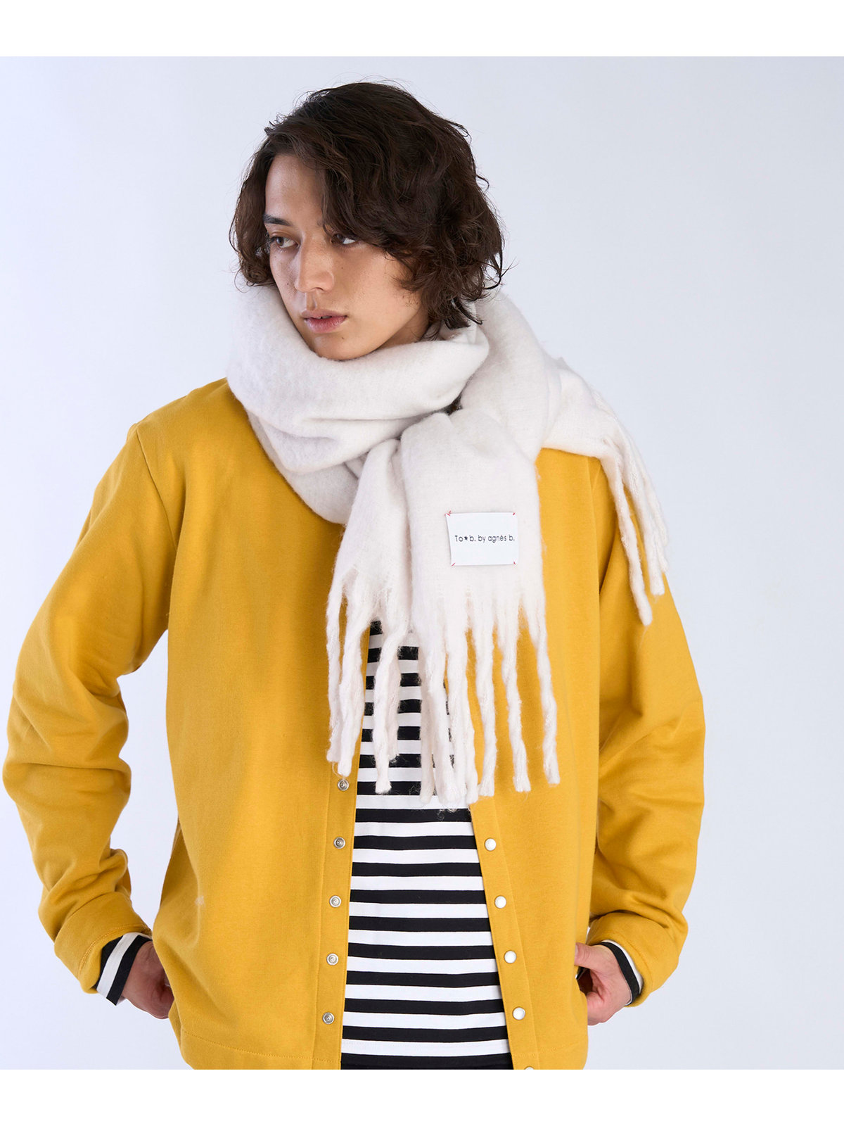 To b. by agnès b. カラー マフラー ホワイト