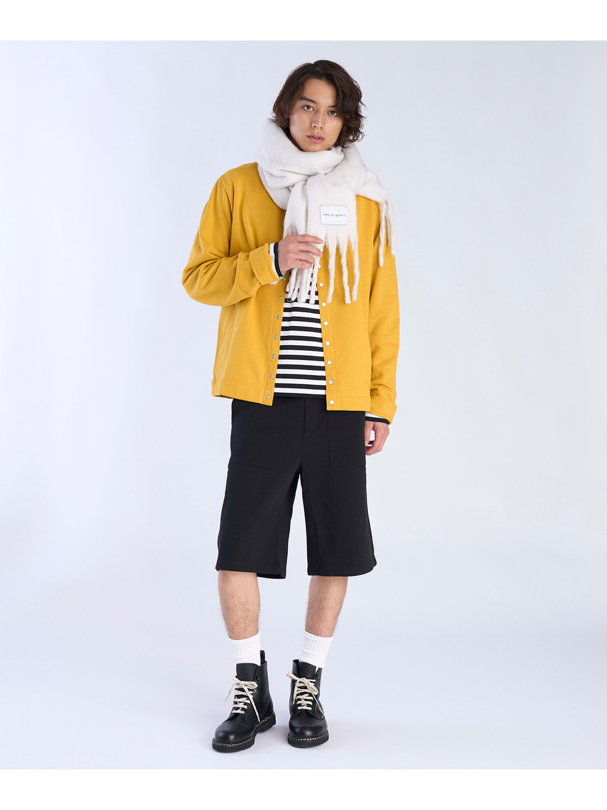 To b. by agnès b. カラー マフラー ホワイト