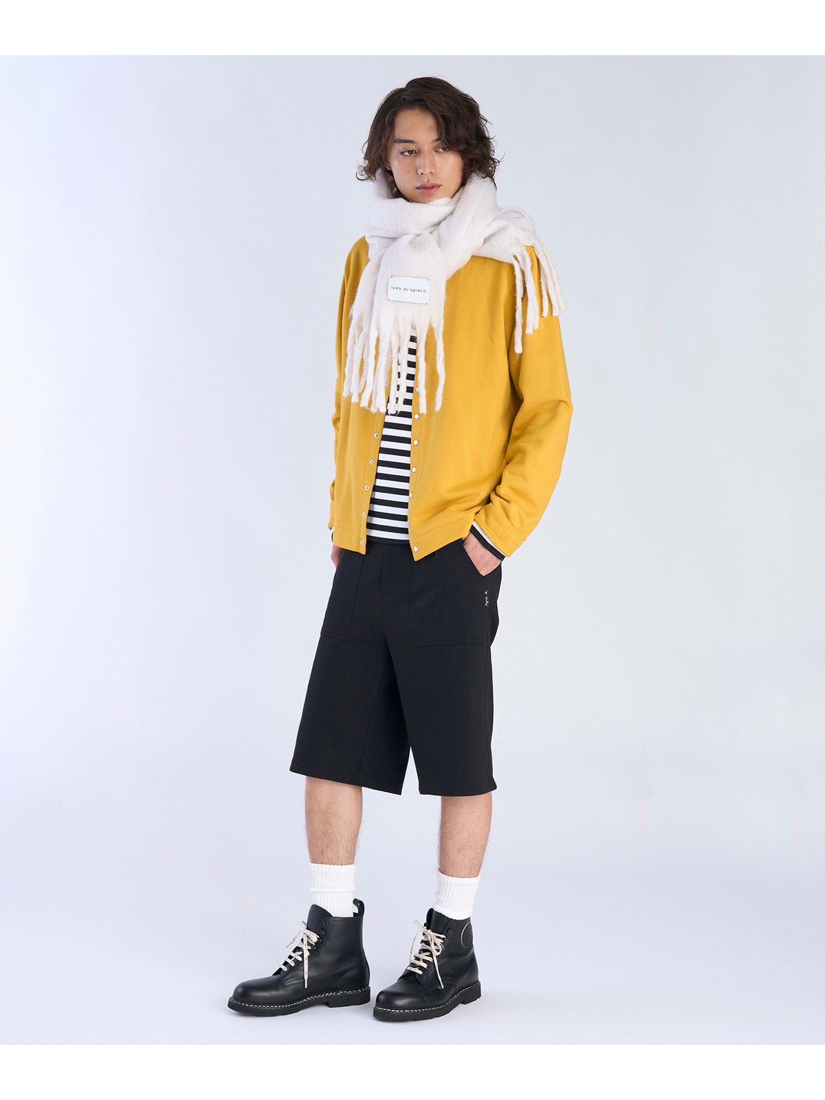 To b. by agnès b. カラー マフラー ホワイト