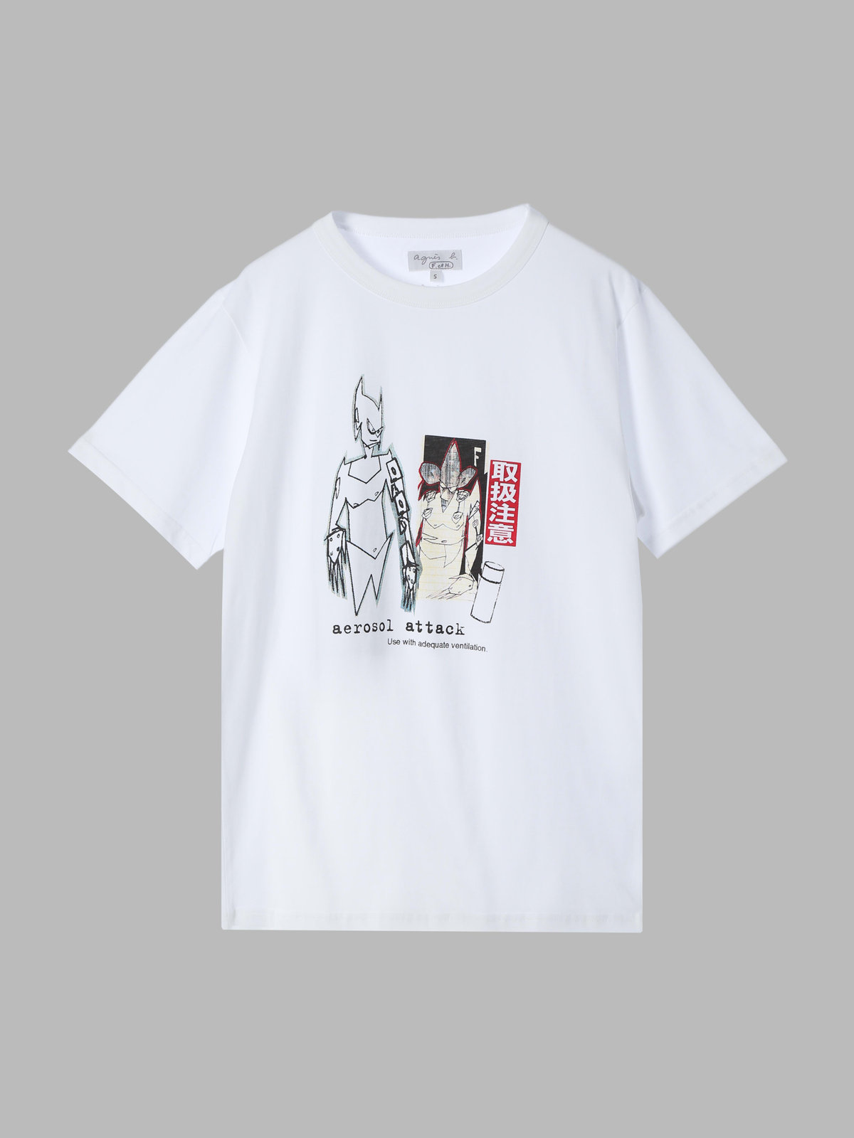 FEMME ウィメンズ プリント コットン 半袖 アーティスト Tシャツ ”Futura” ホワイト