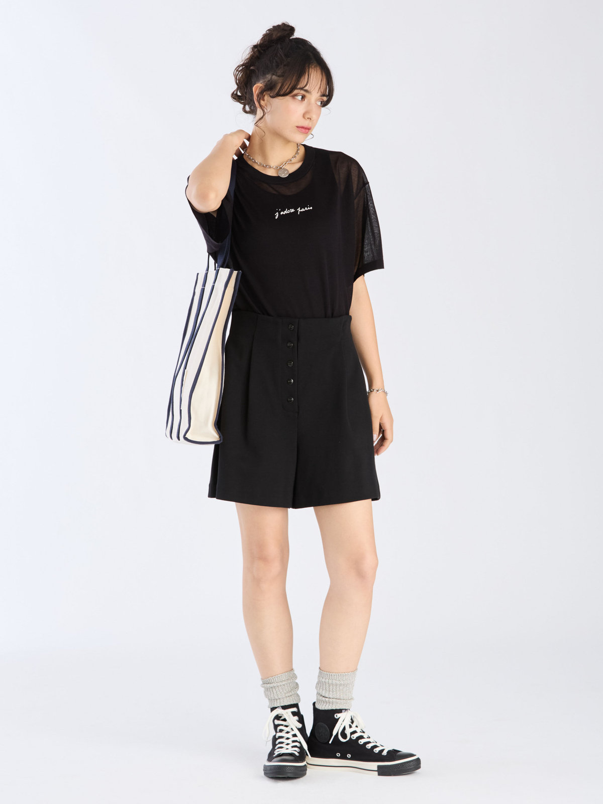 To b. by agnès b. 【Outlet】ポンテ ショートパンツ ブラック