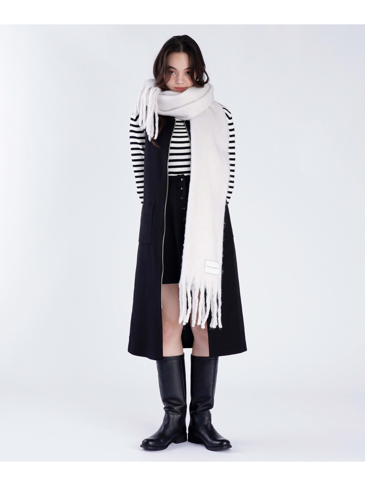 To b. by agnès b. カラー マフラー ホワイト