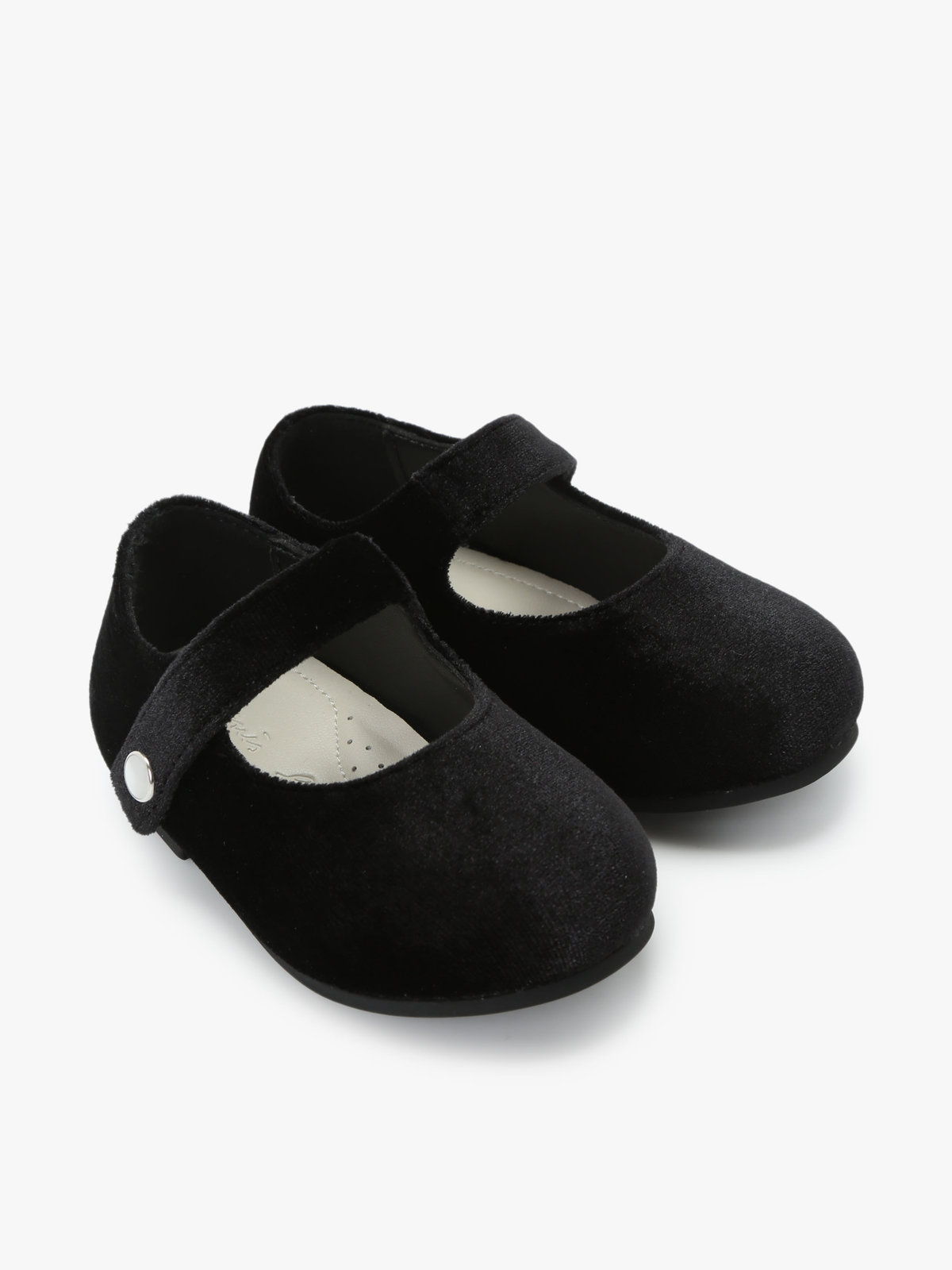 ENFANT ベビー ベビー ベロア バレエシューズ ブラック