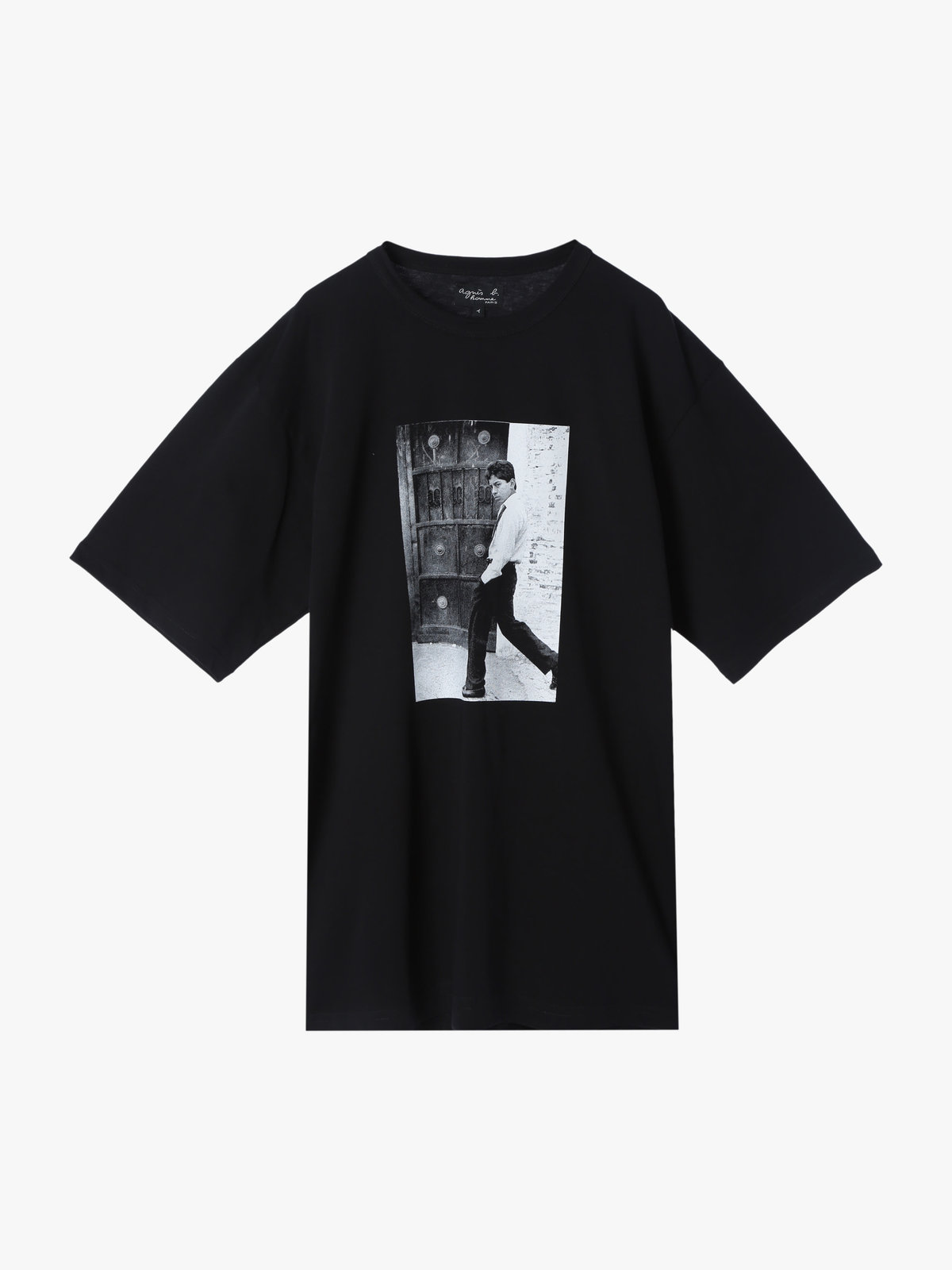 HOMME メンズ メンズ プリント コットン 半袖 アーティスト Tシャツ ”Mark Cohen” ブラック