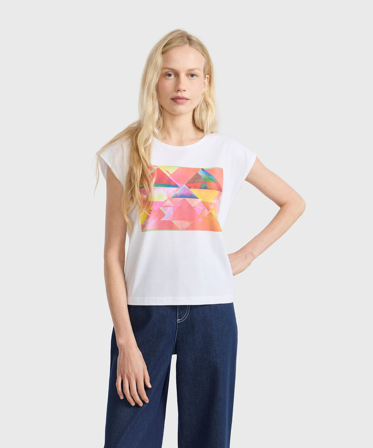 FEMME ウィメンズ プリント コットン 半袖 アーティスト Tシャツ "Marion Sommier" ホワイト