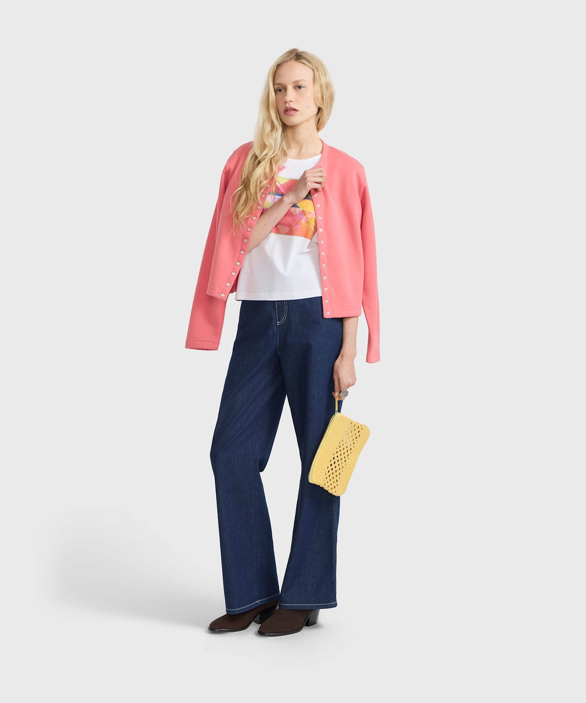 FEMME ウィメンズ プリント コットン 半袖 アーティスト Tシャツ "Marion Sommier" ホワイト