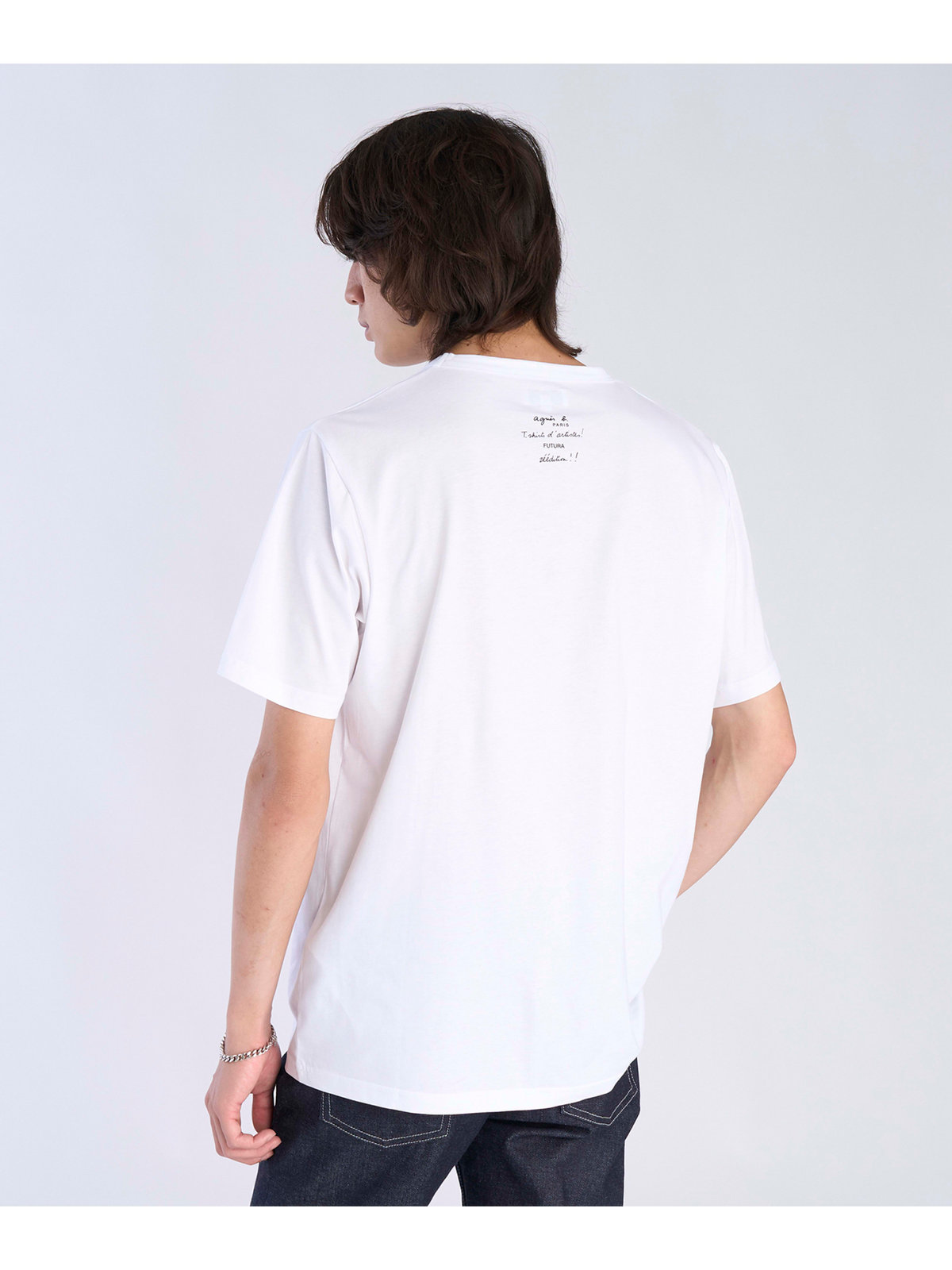 FEMME ウィメンズ プリント コットン 半袖 アーティスト Tシャツ ”Futura” ホワイト