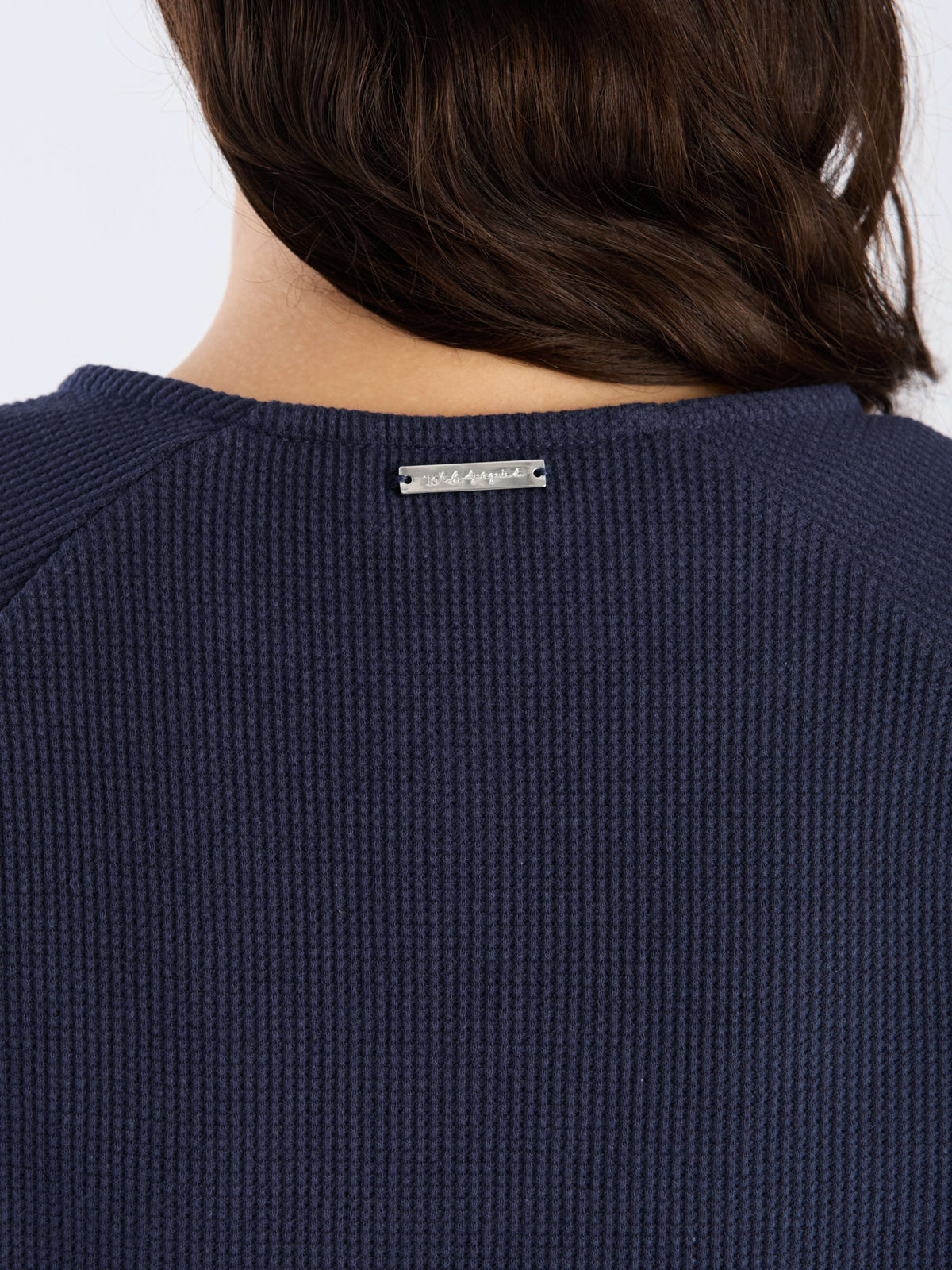 To b. by agnès b. 【Outlet】ワッフル コンパクト ロングスリーブ カーディガン ネイビー