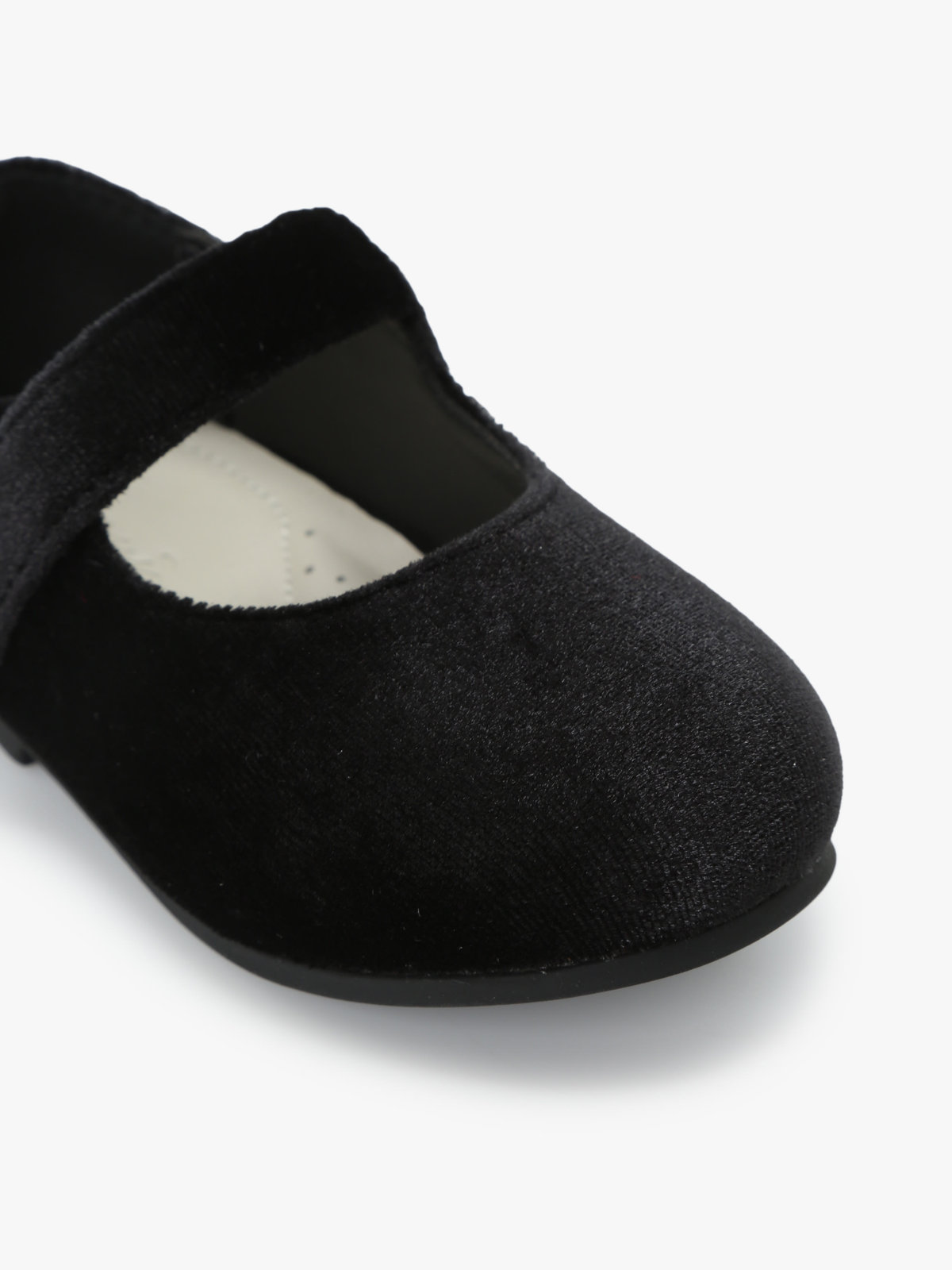 ENFANT ベビー ベビー ベロア バレエシューズ ブラック