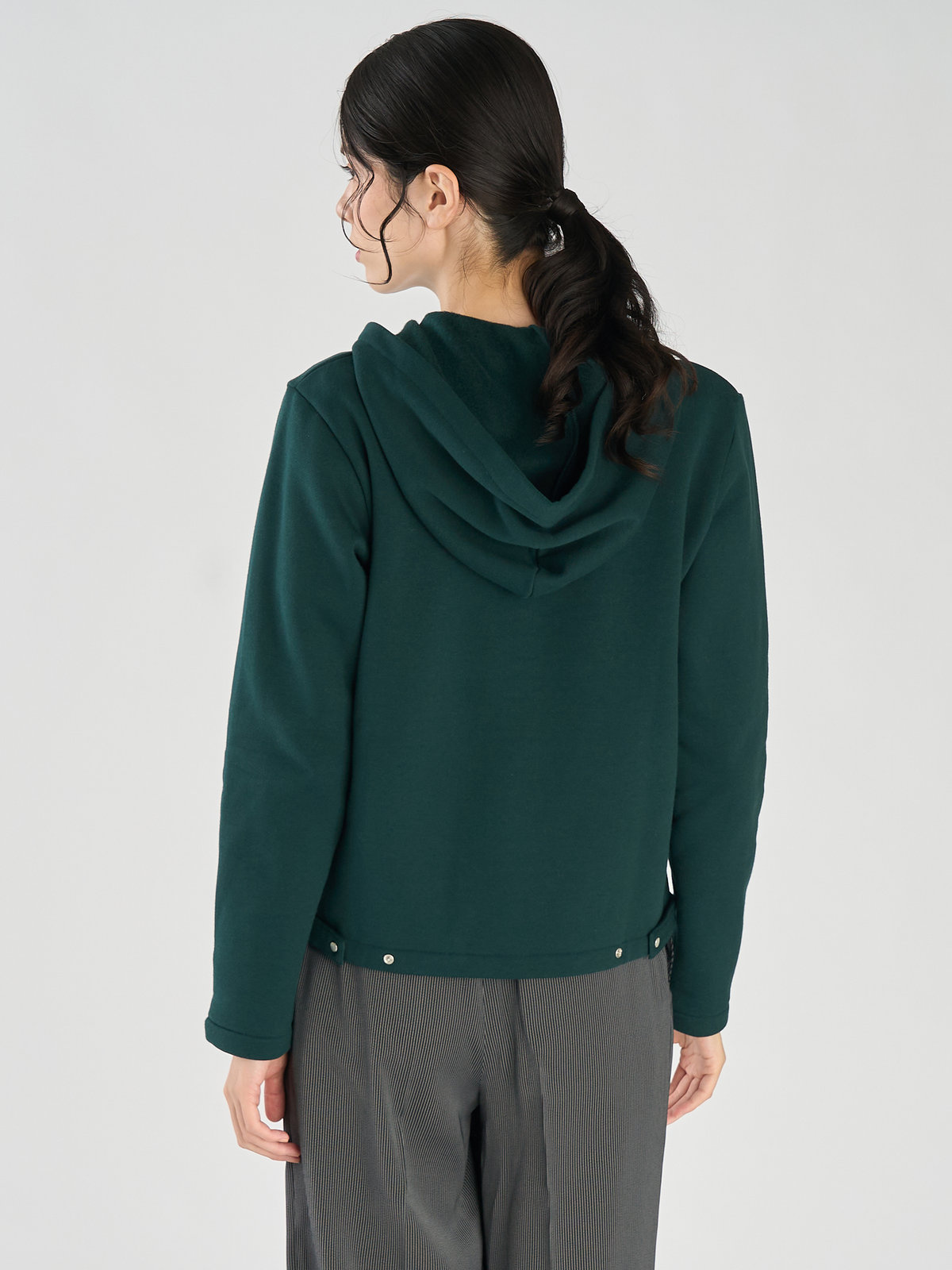 FEMME ウィメンズ コットン モルトン カーディガンプレッション "Capuche" グリーン