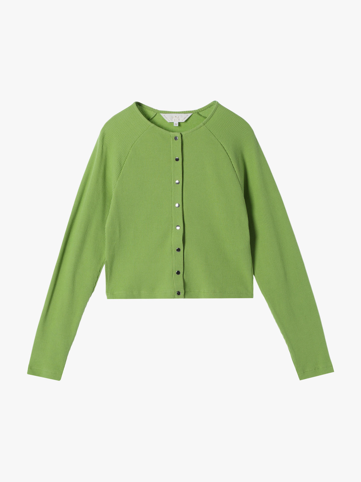 To b. by agnès b. 【Outlet】ワッフル コンパクト ロングスリーブ カーディガン グリーン