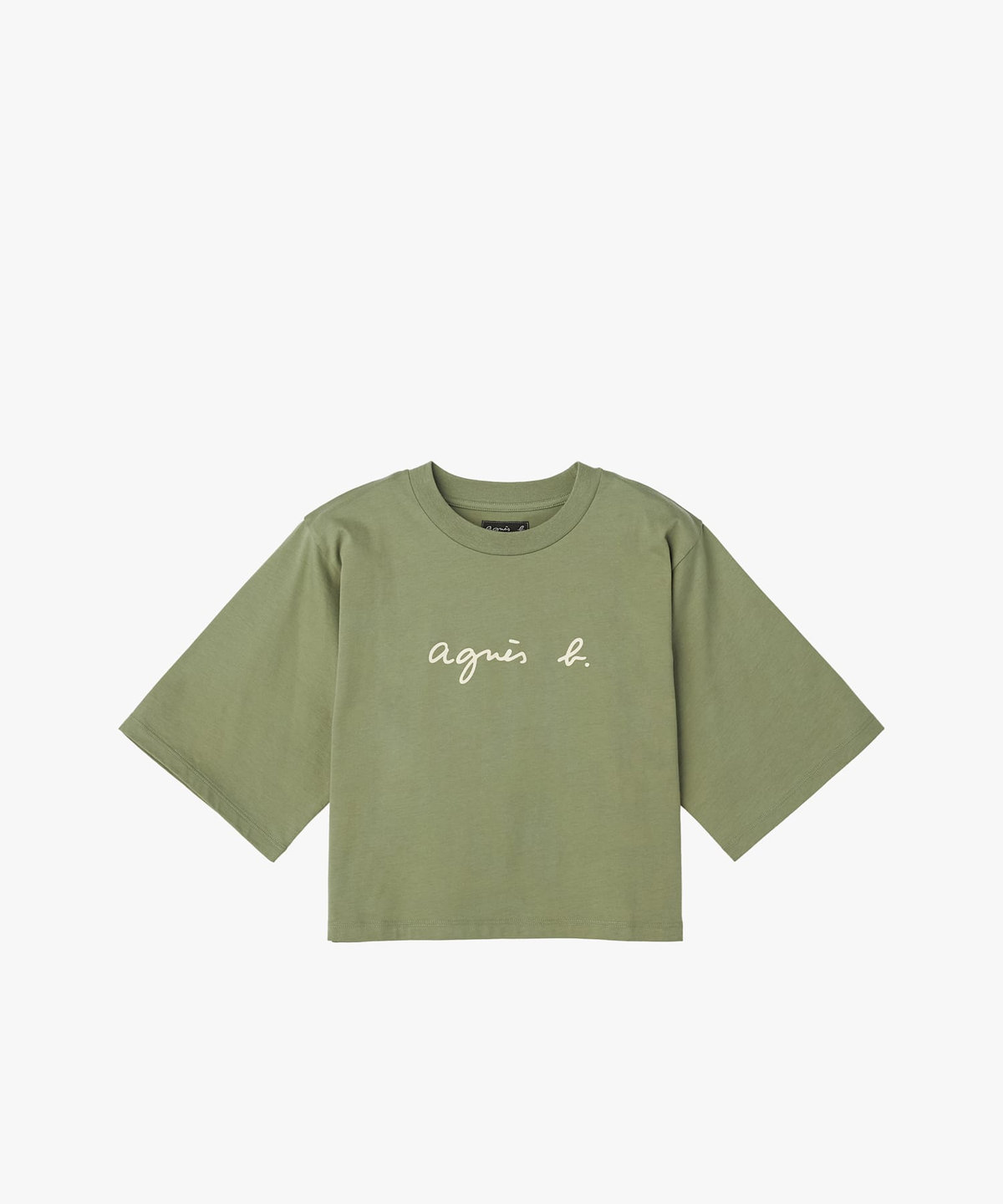 FEMME ウィメンズ ロゴ コットン 5分袖 Tシャツ "Yoko" カーキ