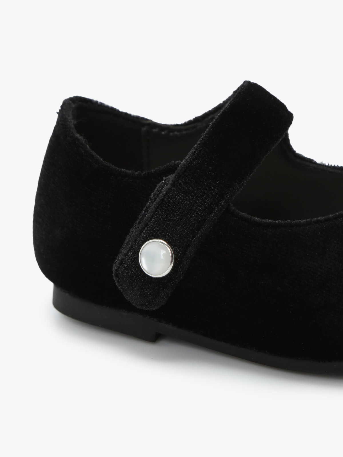 ENFANT ベビー ベビー ベロア バレエシューズ ブラック