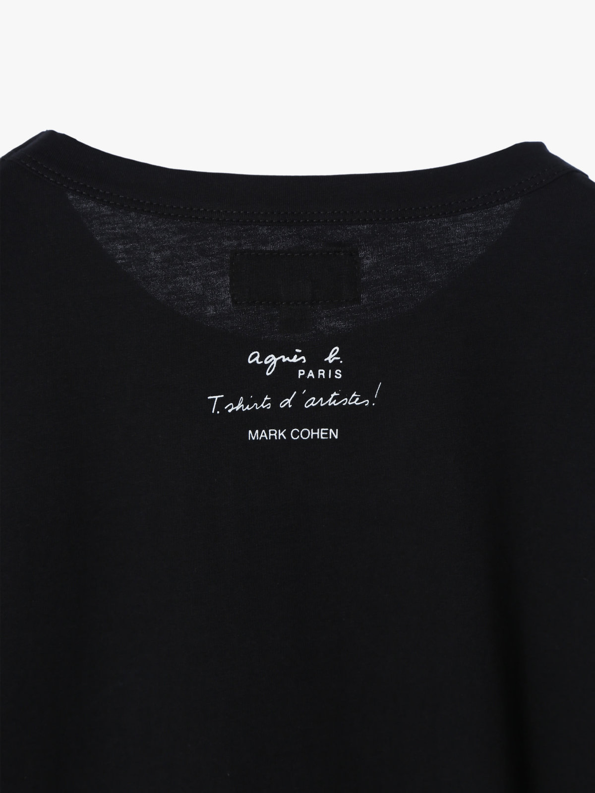 HOMME メンズ メンズ プリント コットン 半袖 アーティスト Tシャツ ”Mark Cohen” ブラック