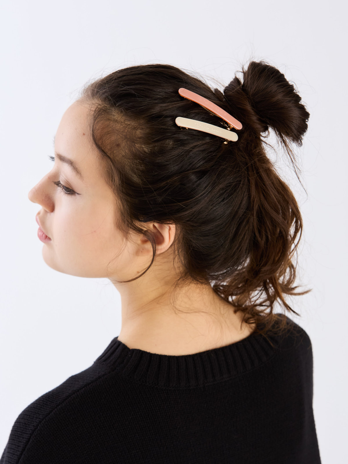 To b. by agnès b. ロゴ ヘアバレッタ ピンク