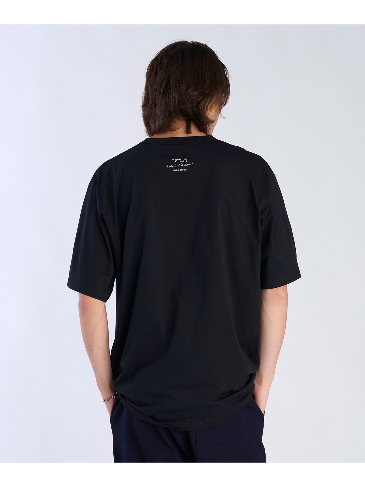 HOMME メンズ メンズ プリント コットン 半袖 アーティスト Tシャツ ”Mark Cohen” ブラック