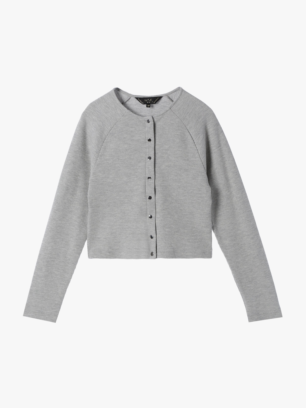 To b. by agnès b. 【Outlet】ワッフル コンパクト ロングスリーブ カーディガン グレー