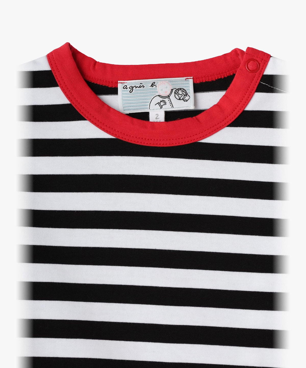 ENFANT ベビー ベビー ボーダー コットン 長袖 Tシャツ ホワイト×ブラック